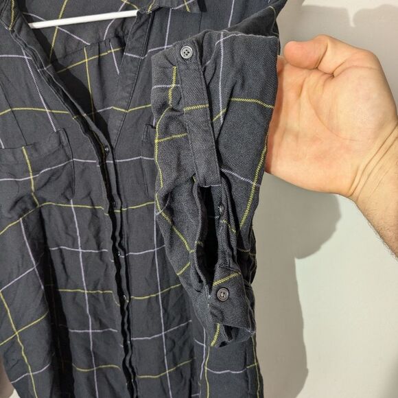 Lord & Taylor Grid Print Button Down Flannel Shirt Women's Size XL - Picture 5 of 8